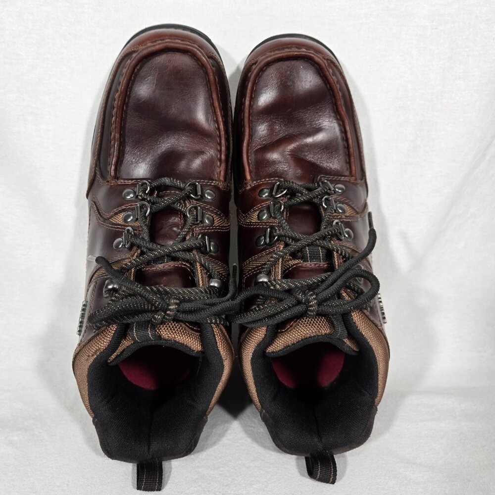 ROCKPORT XCS Burgundy & Brown Leather HIDRO-SHIELD Waterproof Boots Men Size 10 - Picture 7 of 17
